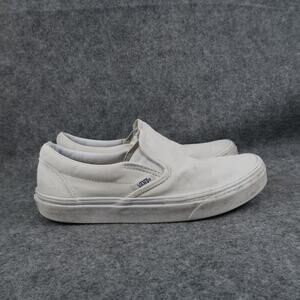 Vans Shoes Womens 8 Classic Slip On Sneakers Casual Canvas White Trainer